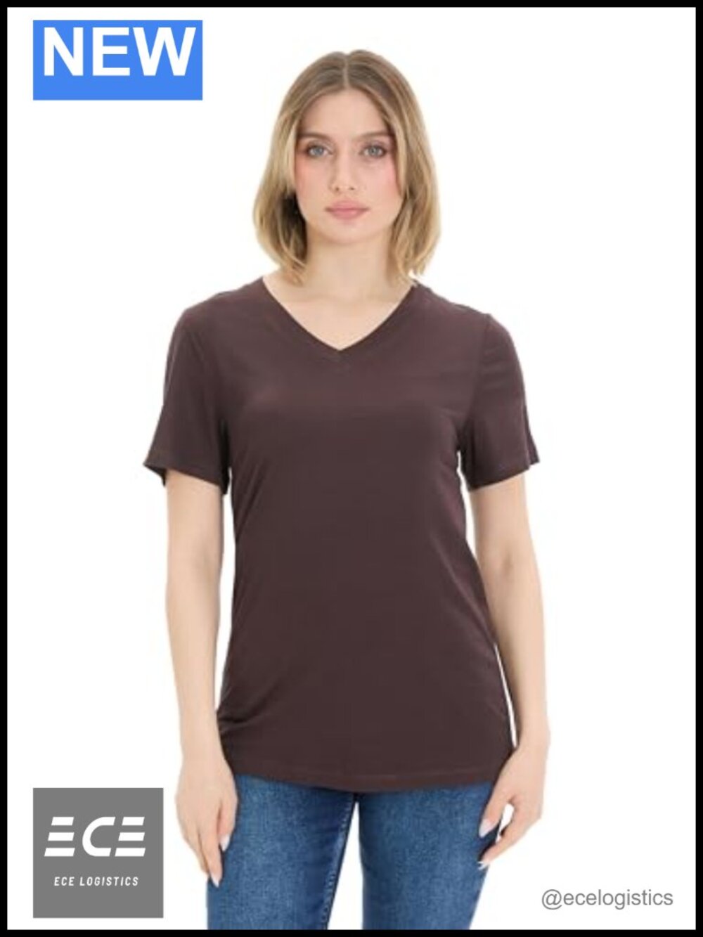 Women's V Neck Short Sleeve T-Shirt Soft Lightweight Casual Tee